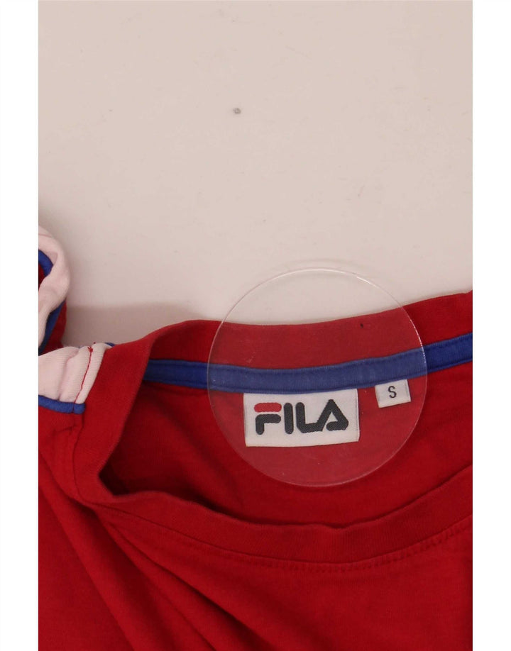 Tricou pentru bărbați Fila Top mic roșu Colorblock