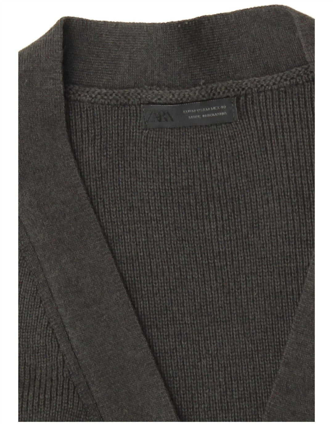 Pulover cardigan cu fermoar complet Zara pentru bărbați, bumbac gri mediu