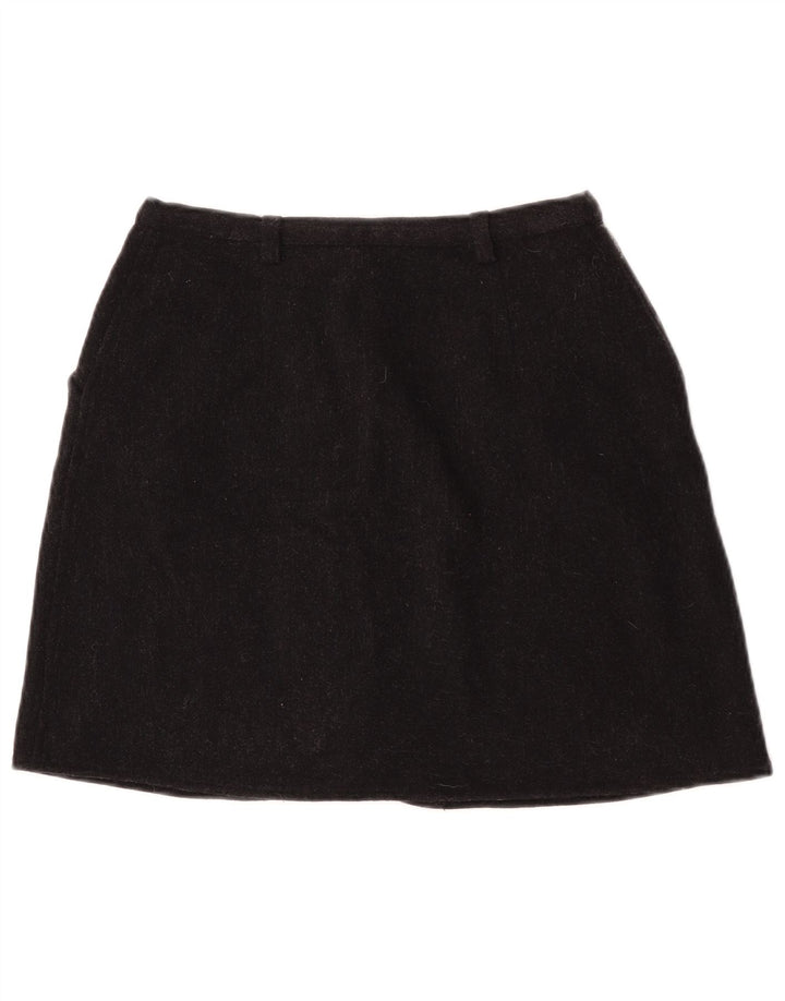 Fusta mini pentru femei Armani Jeans UK 14 Medium W27 Lână neagră