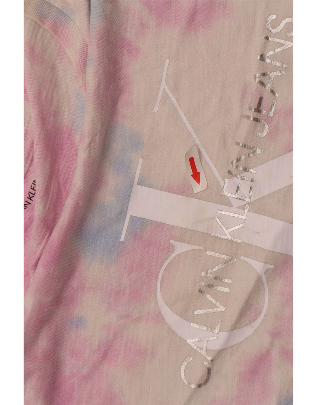 Tricou grafic supradimensionat pentru femei Calvin Klein Jeans Top UK 14 Medium Pink