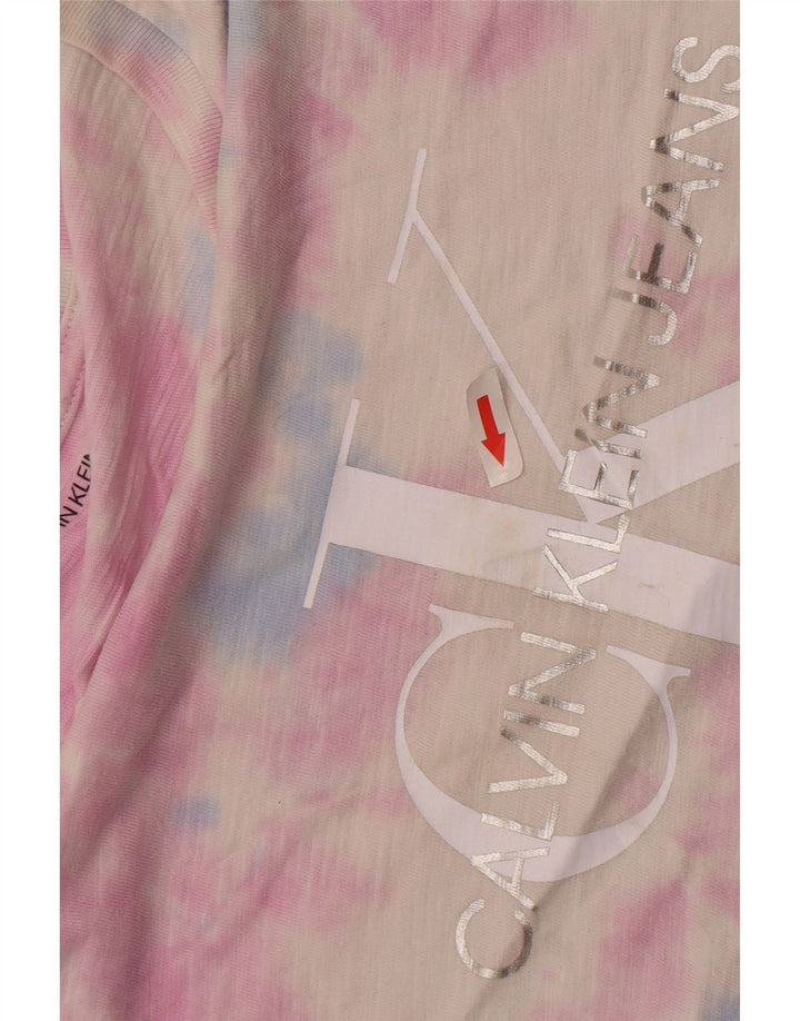 Tricou grafic supradimensionat pentru femei Calvin Klein Jeans Top UK 14 Medium Pink