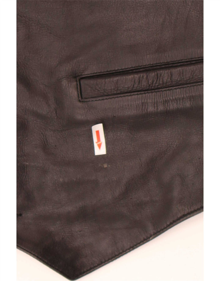 Vestă din piele vintage pentru bărbați 2XL neagră