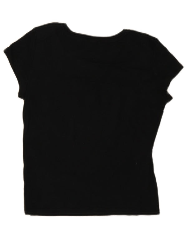Max & Co. Tricou crop pentru femei Top UK 14 Bumbac negru mare