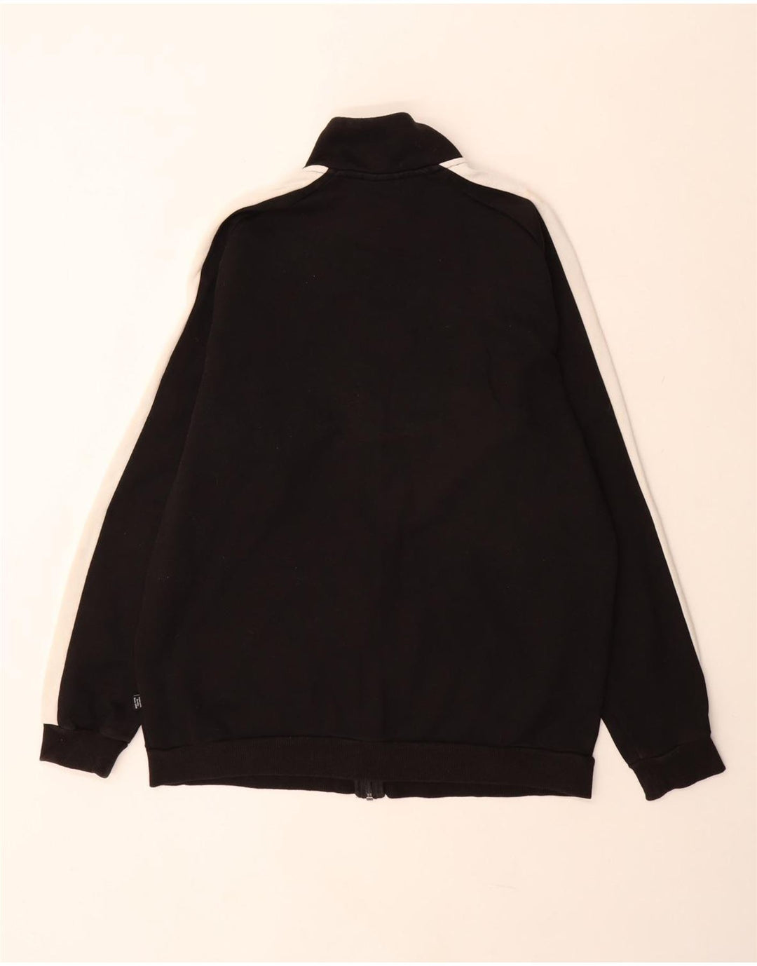 PUMA Mens Tracksuit Top Jacket Medium Black Colourblock Cotton
