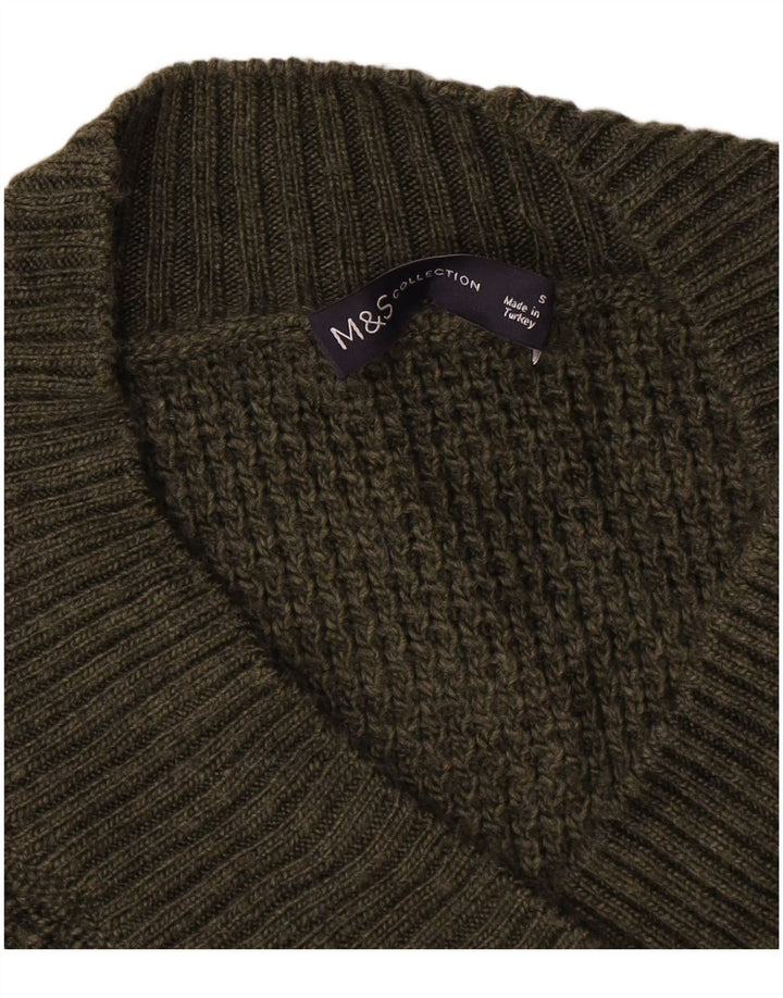 Marks & Spencer Pulover supradimensionat pentru femei cu decolteu în V UK 10 Small Green