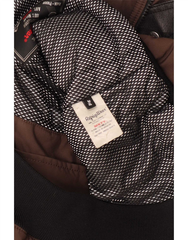 Refrigiwear Jachetă Bomber Windbreaker pentru bărbați UK 44 2XL Maro Nylon