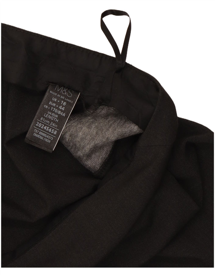 Fusta creion pentru femei Marks & Spencer UK 16 mare W34 poliester gri