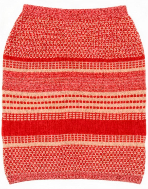 Enrico Coveri Womens Knit Pencil Skirt IT 42 Medium W30 Red Striped Wool