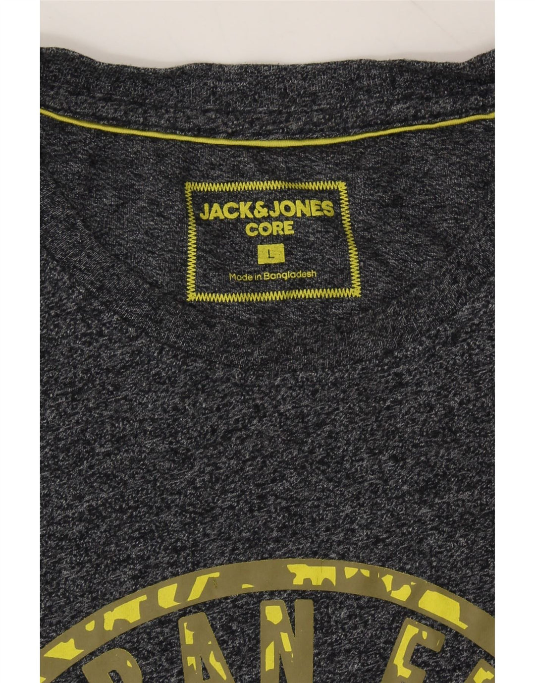 JACK & JONES Mens Graphic T-Shirt Top Large Grey Cotton Vintage Jack & Jones and Second-Hand Jack & Jones from Messina Hembry 