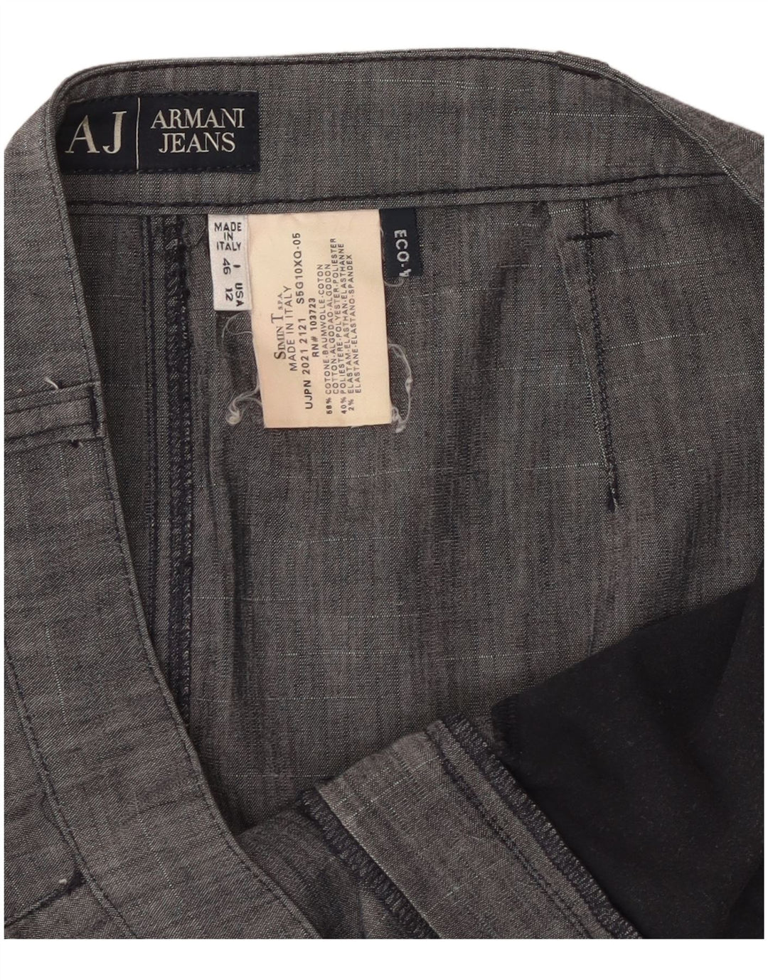 Fusta dreaptă Armani pentru femei IT 46 Large W32 Bumbac gri