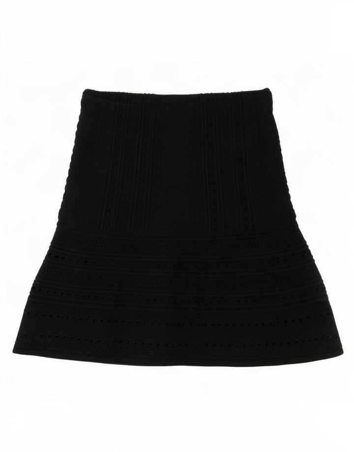 Fusta mini tricotată pentru femei Zara Medium W28 Bumbac negru