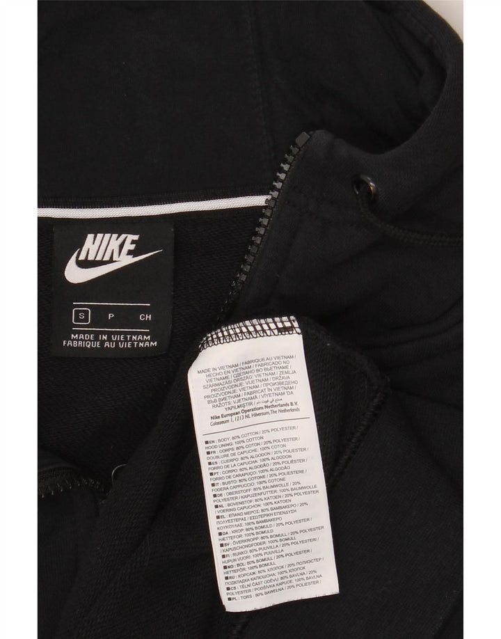 Pulover Nike Graphic Zip pentru bărbați, bumbac mic, negru
