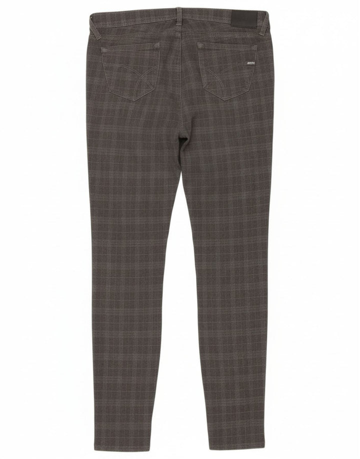 Pantaloni casual subțiri pentru femei Gas W28 L32 poliester cu carouri gri