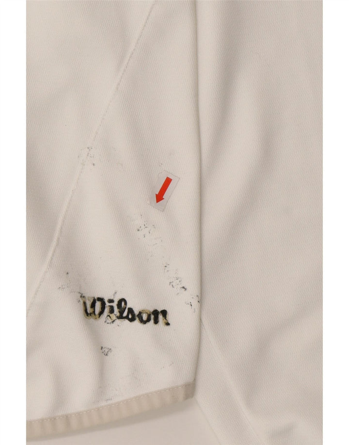 WILSON Mens Tracksuit Top Jacket XL White Colourblock Polyester Vintage Wilson and Second-Hand Wilson from Messina Hembry 