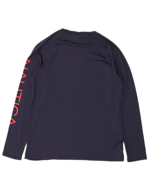 Nautica Top grafic pentru femei cu mânecă lungă UK 18 XL bleumarin poliester