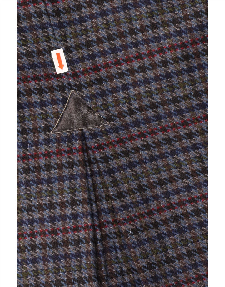 Fusta creion vintage pentru femei UK 14 Medium W28 Blue Houndstooth