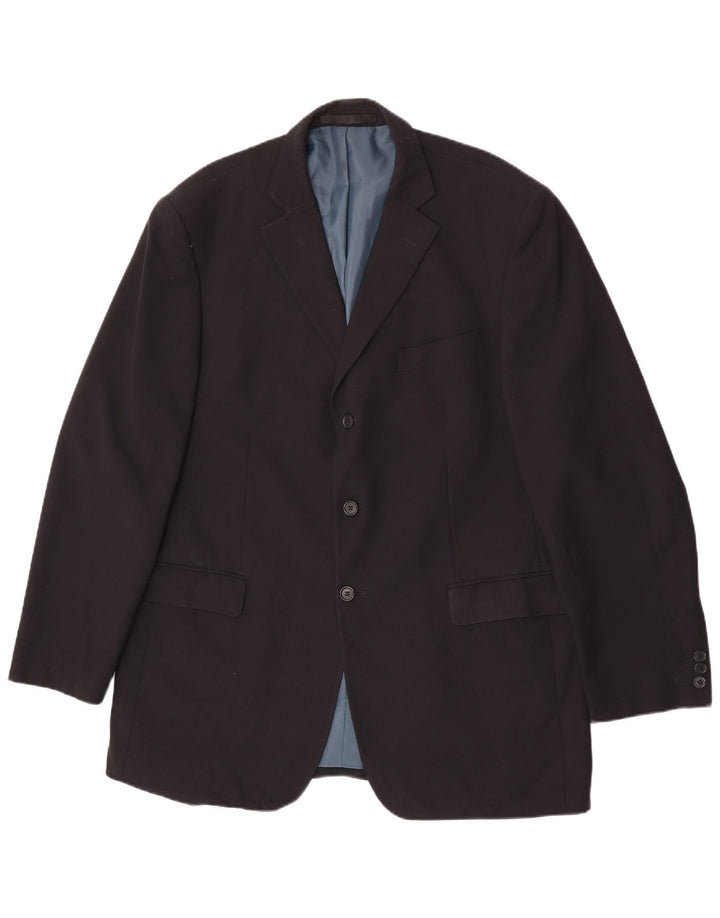 Jachetă pentru bărbați Marks & Spencer cu 3 nasturi, UK 44 XL, poliester, albastru bleumarin