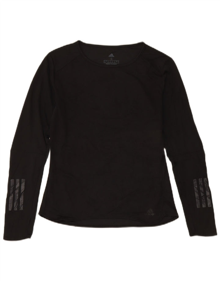 Adidas Climacool Top mânecă lungă pentru femei UK 8/10 Poliester negru mic