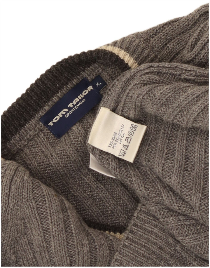 Pulover cu decolteu în V Tom Tailor pentru bărbați, XL, gri ramie