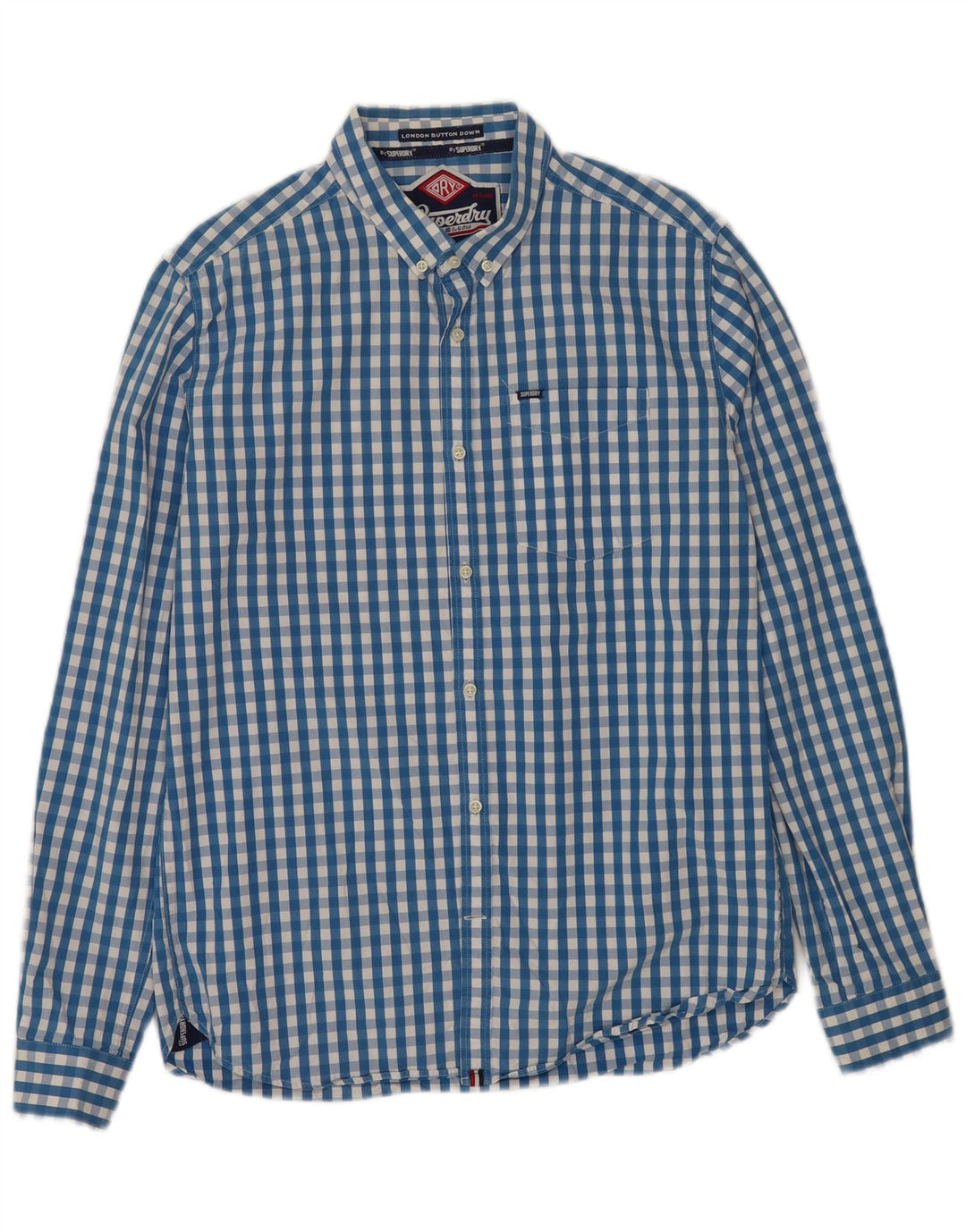 Cămașă pentru bărbați Superdry XL Blue Gingham Bumbac