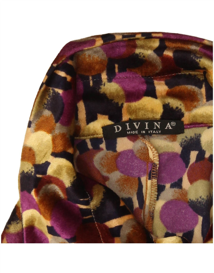 Bluză cămașă din velur pentru femei Divina UK 12 Medium Multicolore cu pete