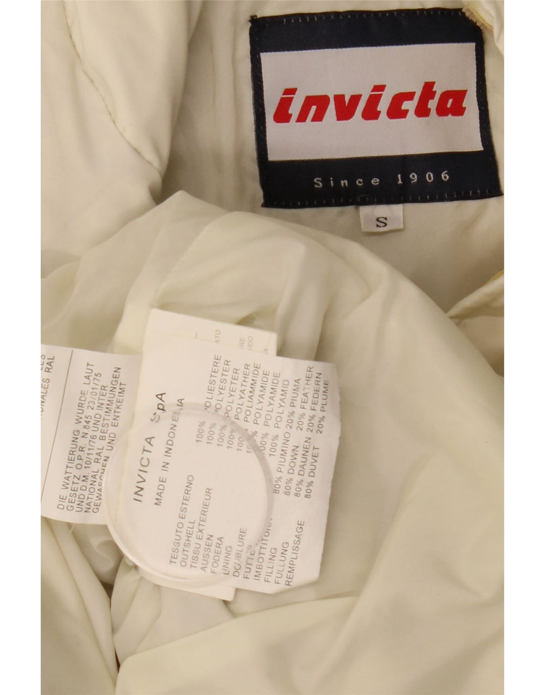 Jachetă căptușită cu glugă pentru bărbați Invicta UK 36 Poliester alb mic