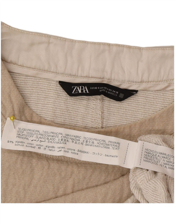 Bluză supradimensionată pentru femei Zara UK 6 XS bumbac bej