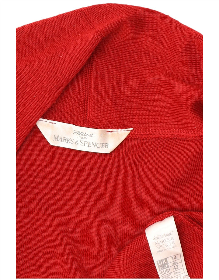 Pulover cardigan deschis supradimensionat pentru femei Marks & Spencer UK 14 Large Red
