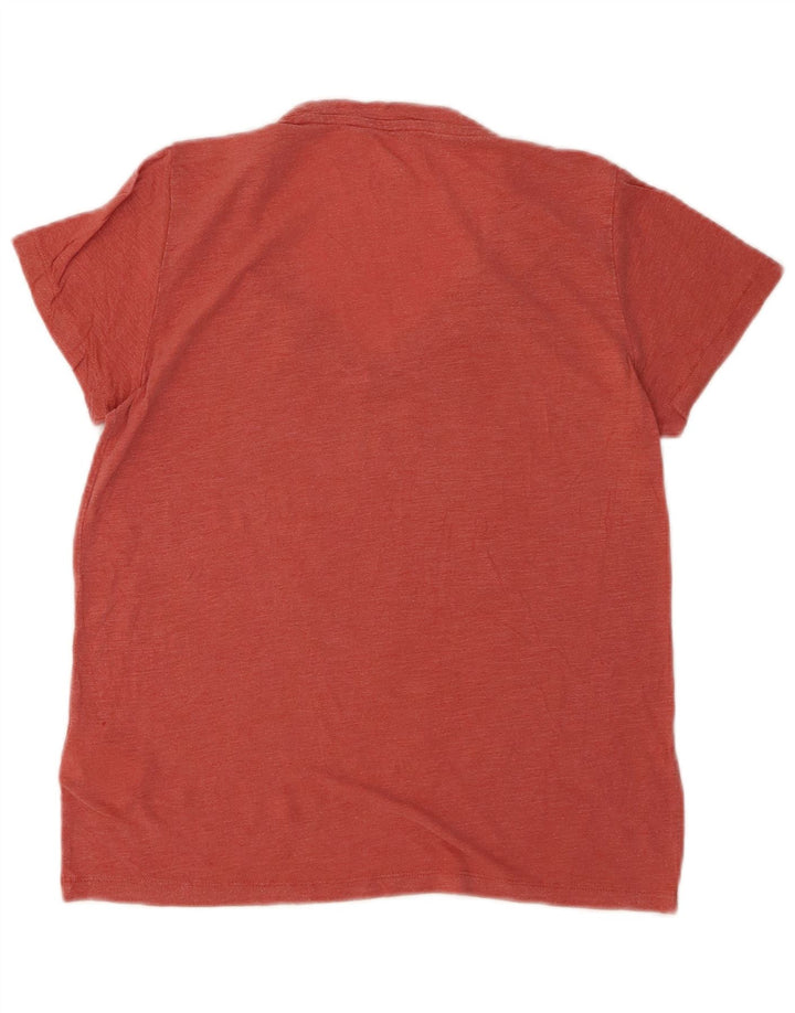 LEE Womens Regular Fit T-Shirt Top UK 10 Small Red Lyocell