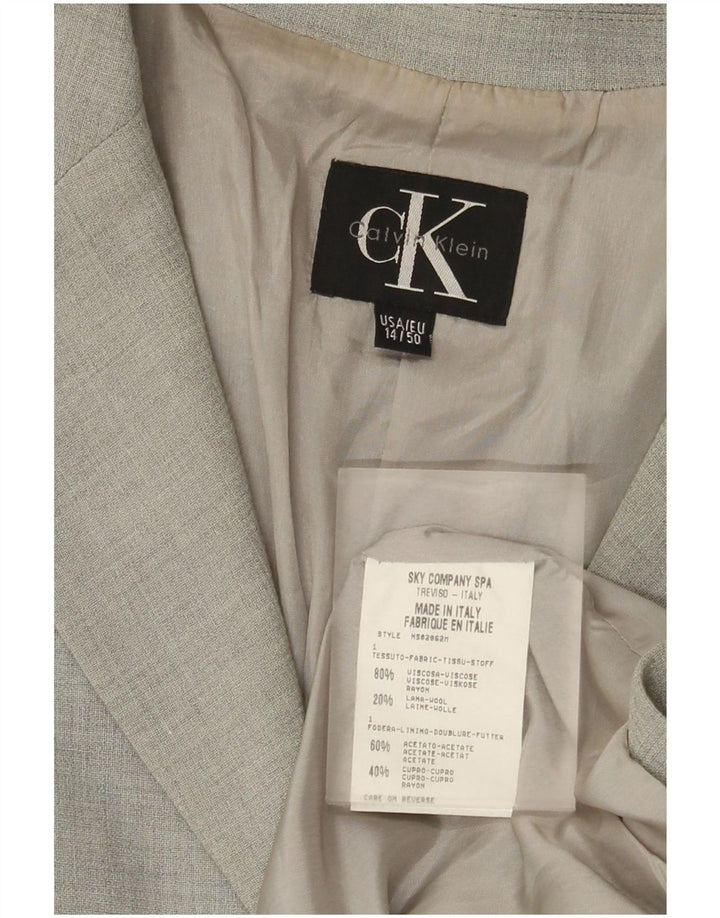Jachetă Calvin Klein pentru femei, cu 3 nasturi, în viscoză gri US 14 XL