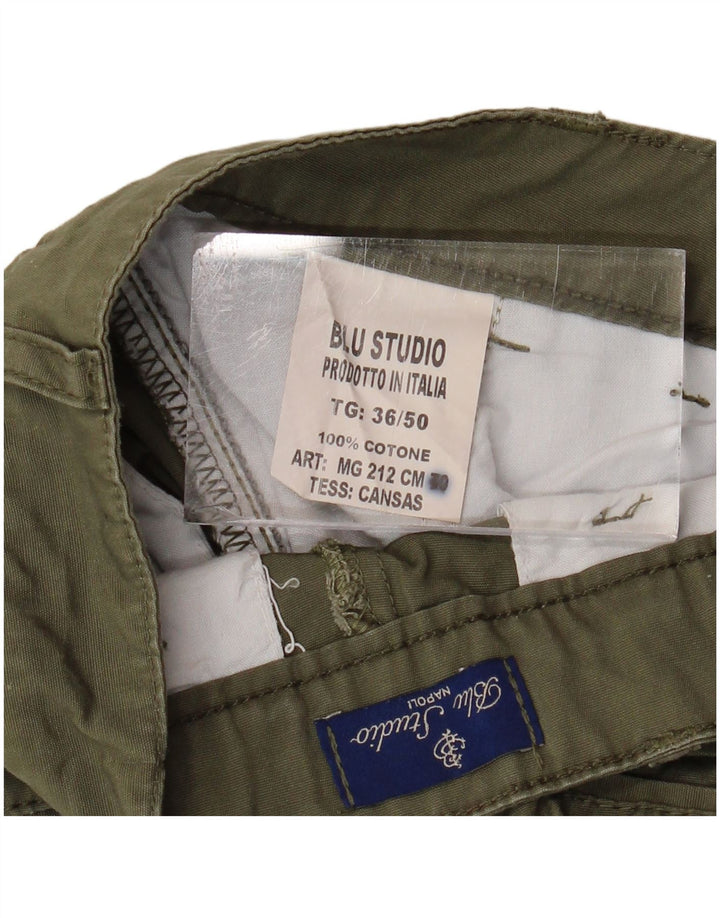 BLU STUDIO Pantaloni cargo pentru bărbați Napoli IT 50 Large W36 L24 Verde