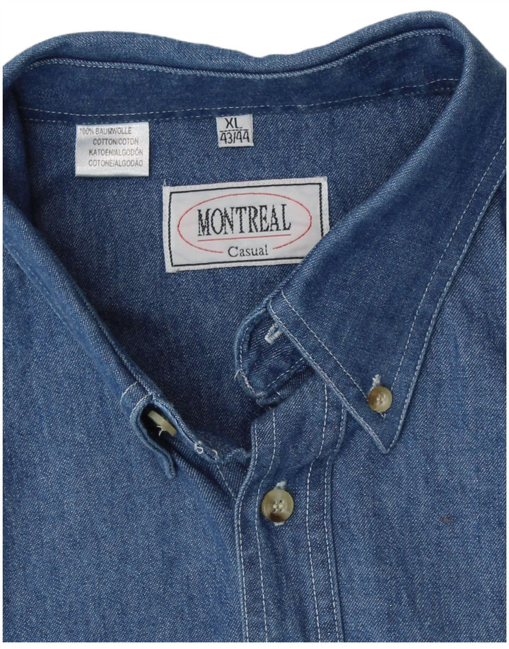 Cămașă din blugi pentru bărbați VINTAGE Mărimea 43/44 XL Bumbac albastru