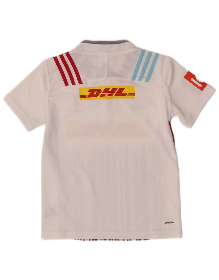 Tricou grafic Adidas pentru băieți Top 9-10 ani poliester alb