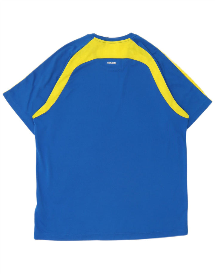 Tricou Adidas Climalite pentru bărbați Top mare, albastru, poliester color bloc