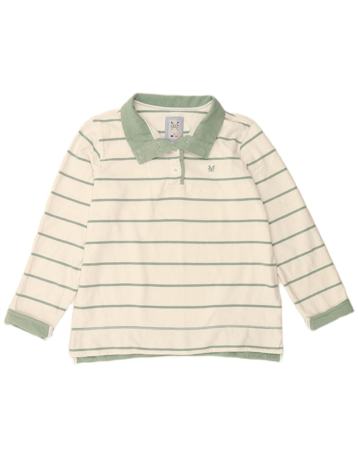 CREW CLOTHING Hanorac pentru femei Pulover UK 16, mare, alb, cu dungi