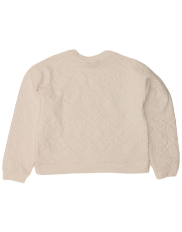 Pulover de hanorac supradimensionat pentru femei Zara UK 10 Mic, alb, geometric