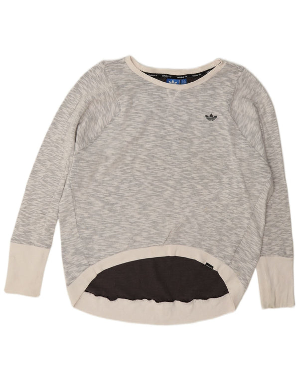 Pulover de hanorac supradimensionat cu grafic pentru femei Adidas UK 14 mare, gri pete