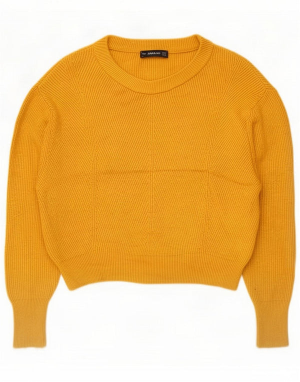 Zara Pulover oversize cu gât de barcă pentru femei UK 10 Small Yellow