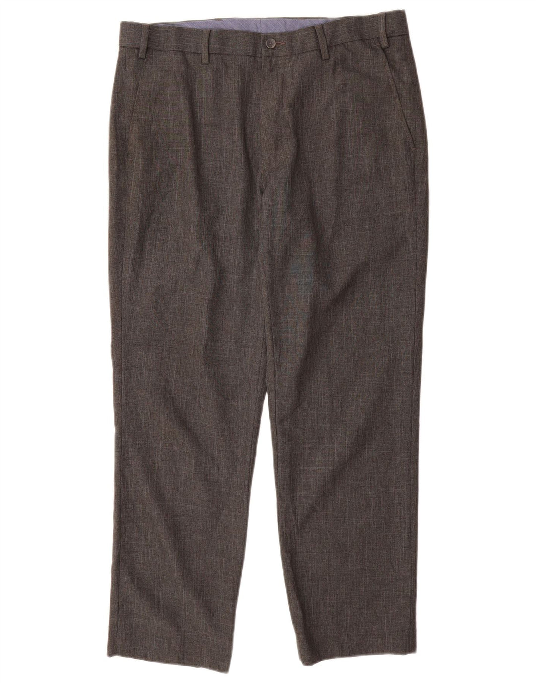 MARKS & SPENCER Mens Straight Suit Trousers W34 L29 Grey Polyester