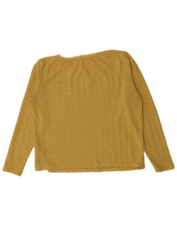 Crop Top pentru femei Marks & Spencer cu mânecă lungă UK 12 Poliester galben mediu
