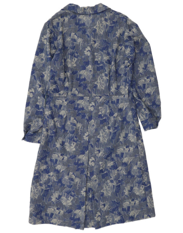 Rochie maxi cu mânecă lungă vintage pentru femei UK 6 XS Albastru Floral