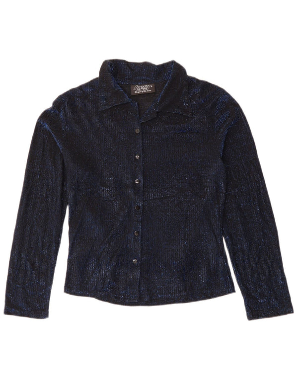 Bluză cămașă pentru femei ORSAY UK 8 Mic albastru marin cu pete Elastan