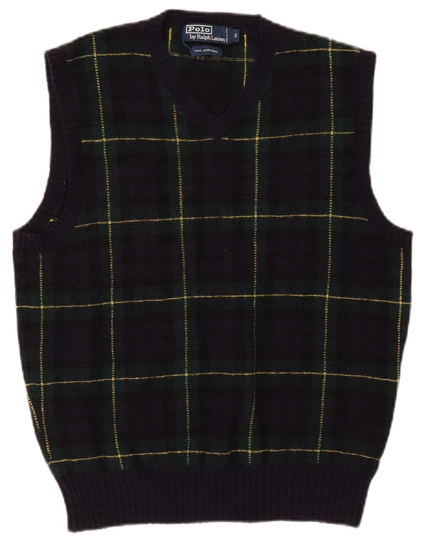 Polo Ralph Lauren Vestă pentru bărbați Tank Top Small Bleumarin Check Lambswool