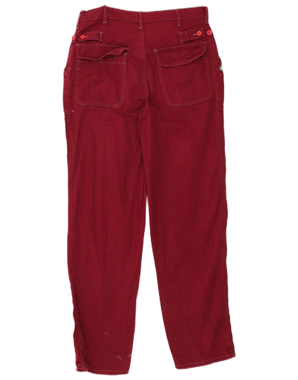 Pantaloni casual drepti pentru bărbați Benetton IT 48 Medium W30 L31 Burgundy