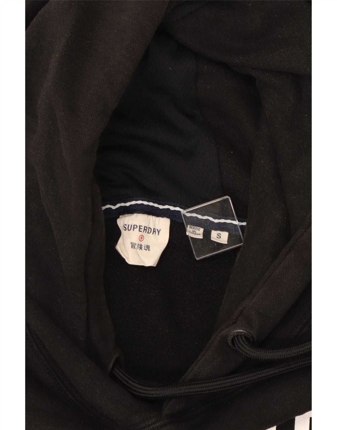 Pulover cu glugă grafic Superdry pentru bărbați, mic, negru