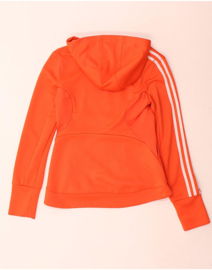 Pulover adidas Clima 365 pentru femei, cu fermoar, UK 12, poliester portocaliu mediu