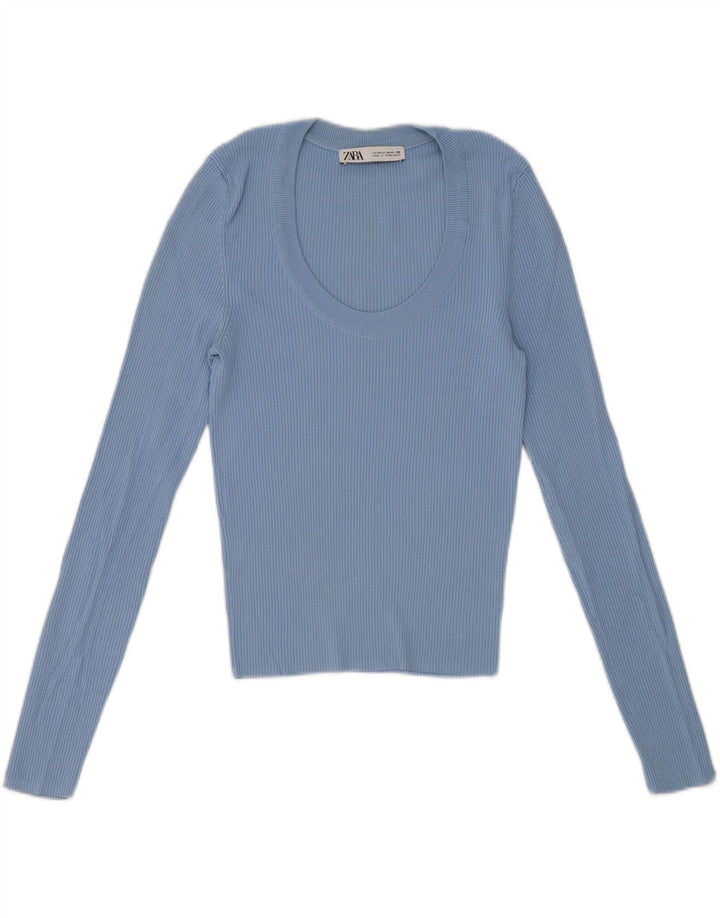 Top cu mânecă lungă pentru femei Zara Top cu mânecă lungă UK 12 Medium Blue