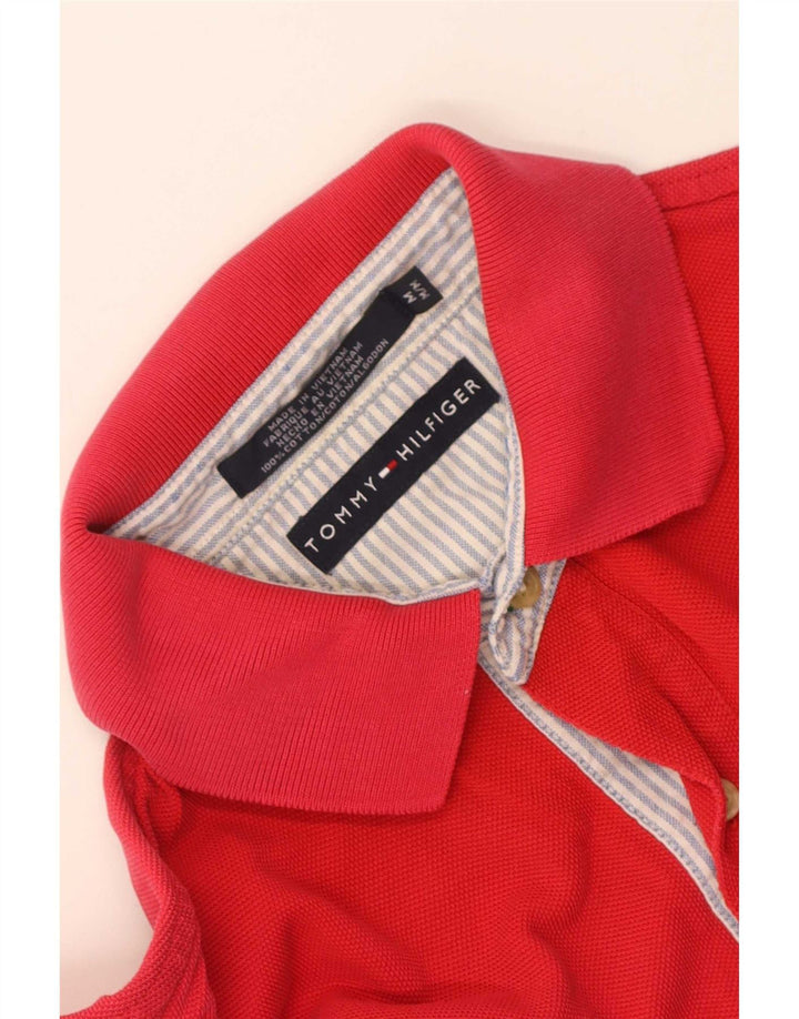 Tricou polo Tommy Hilfiger pentru bărbați, bumbac roșu mediu