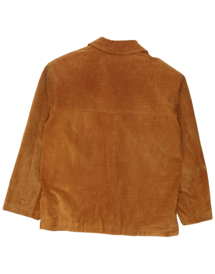 Jacheta de piele intoarsa pentru barbati vintage IT 46 Mica Bej