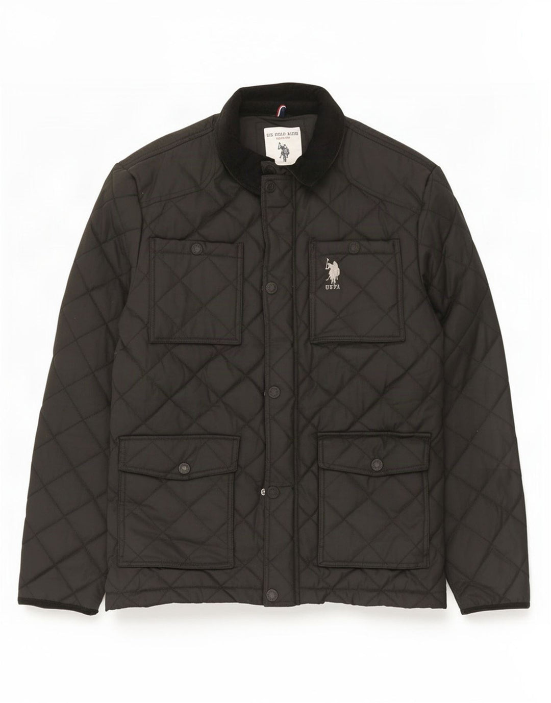 U.S. Polo Assn. Jachetă matlasată pentru bărbați UK 38, bumbac mediu negru